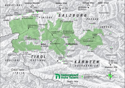 Map Hohe Tauern National Park  c NPHT Grafik Gruber